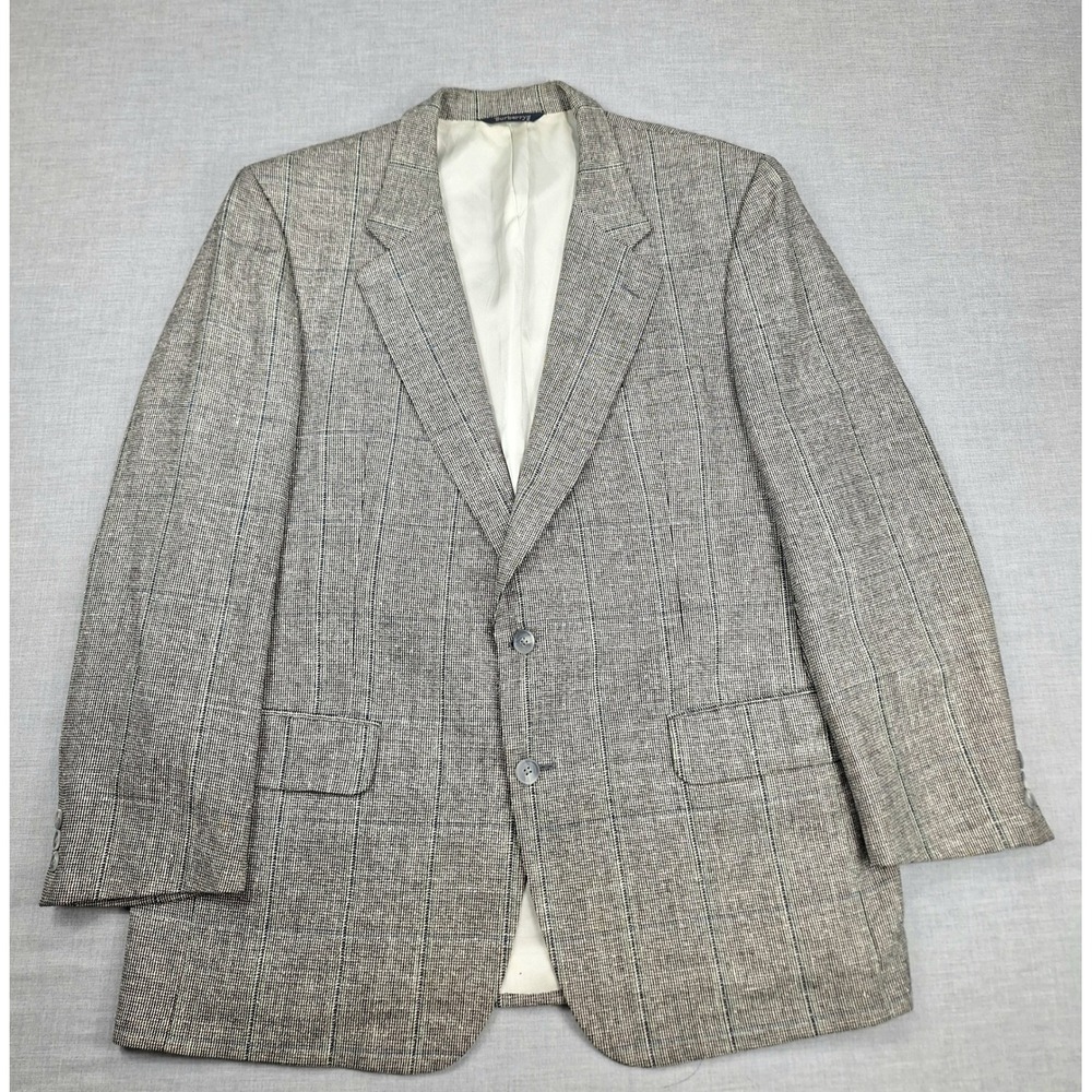 Burberrys Prorsum Saks Fifth Avenue Mens Gray Glen Plaid Blazer Sport Coat Vtg